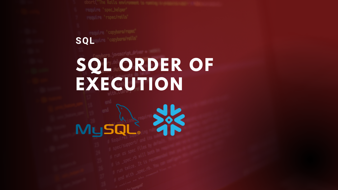 SQL Order of execution